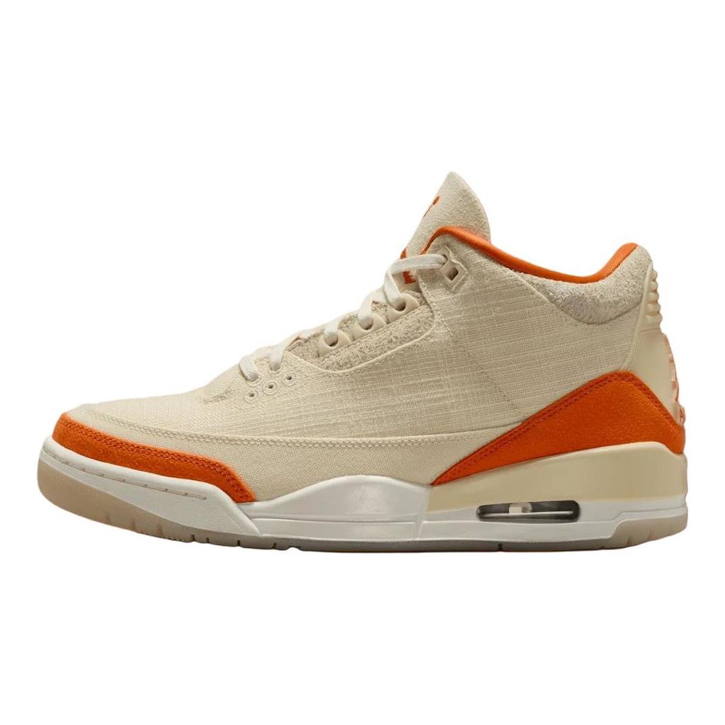 Jordan Air Jordan 3 Износостойкие Полувысокие Винтажные Баскетбольные Кроссовки Женские Бежевые Jordan IH7694-200