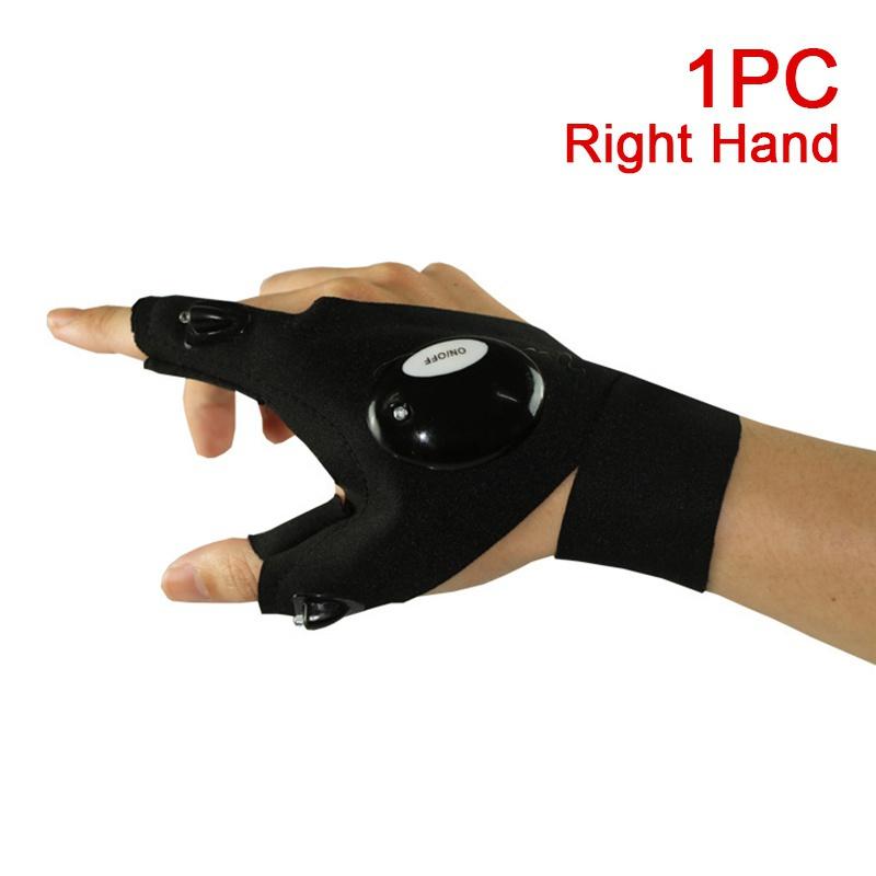 Водонепроницаемые рыболовные перчатки с ночным светом и светодиодным фонариком, уличное снаряжение, велосипедные практичные прочные перчатки без пальцев