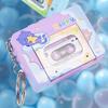 Retro Cassette Recorder Toy 10 Songs Play/Pause Function Tape Compartment Keychain Bag Decoration Fun Kids Voice Changer Pendant