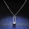 Paper Clip Shape 0.1ct Moissanite S925 Sterling Silver Shining Luxury Fashion Pendant Necklace Women Brand Jewelry