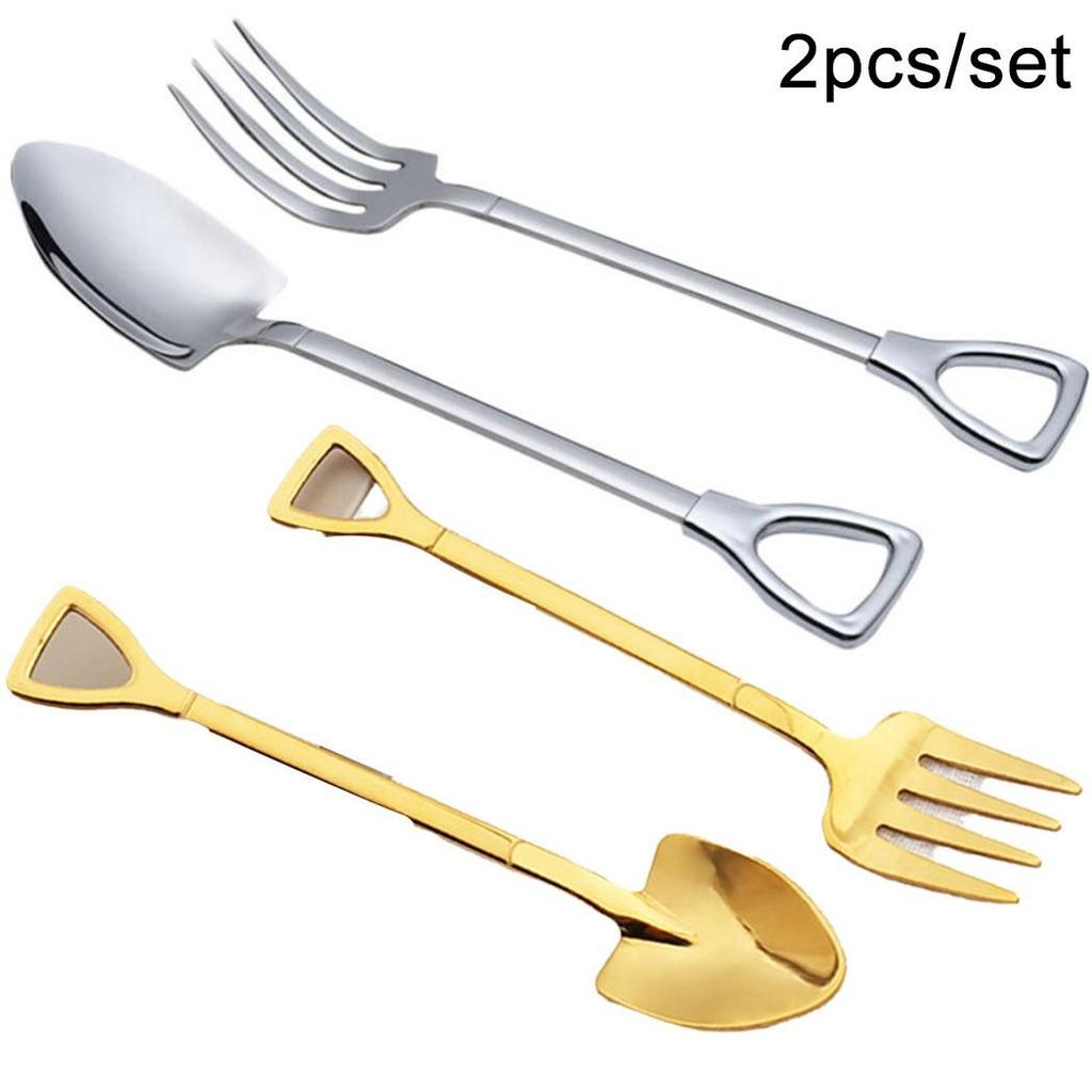 Многоразовый набор столовых приборов из нержавеющей стали, вилочная ложка для пикника-барбекю