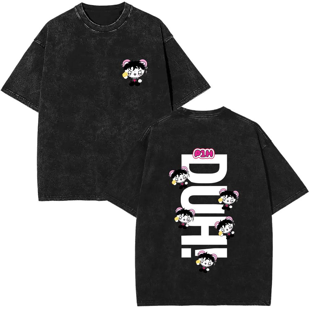 Korean PHarmony Live Tour  Vintage Washed Tshirt Men Women Kpop Fashion Trend T Shirts Unisex Casual Oversized Streetwear