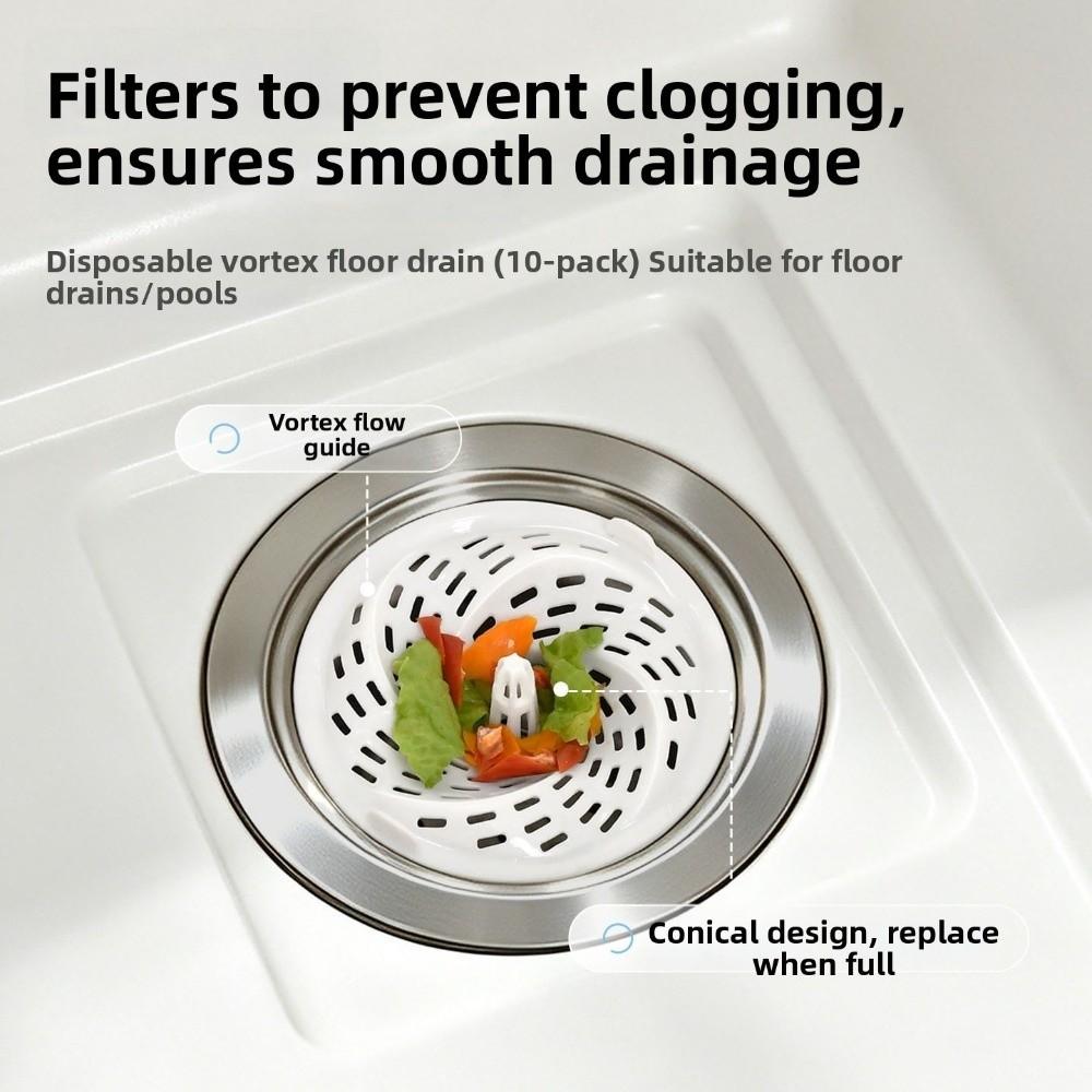 10Pcs Rotating Drain Cover Anti-Clogging Hair Collector New Sink Strainer Drain Hair Catcher