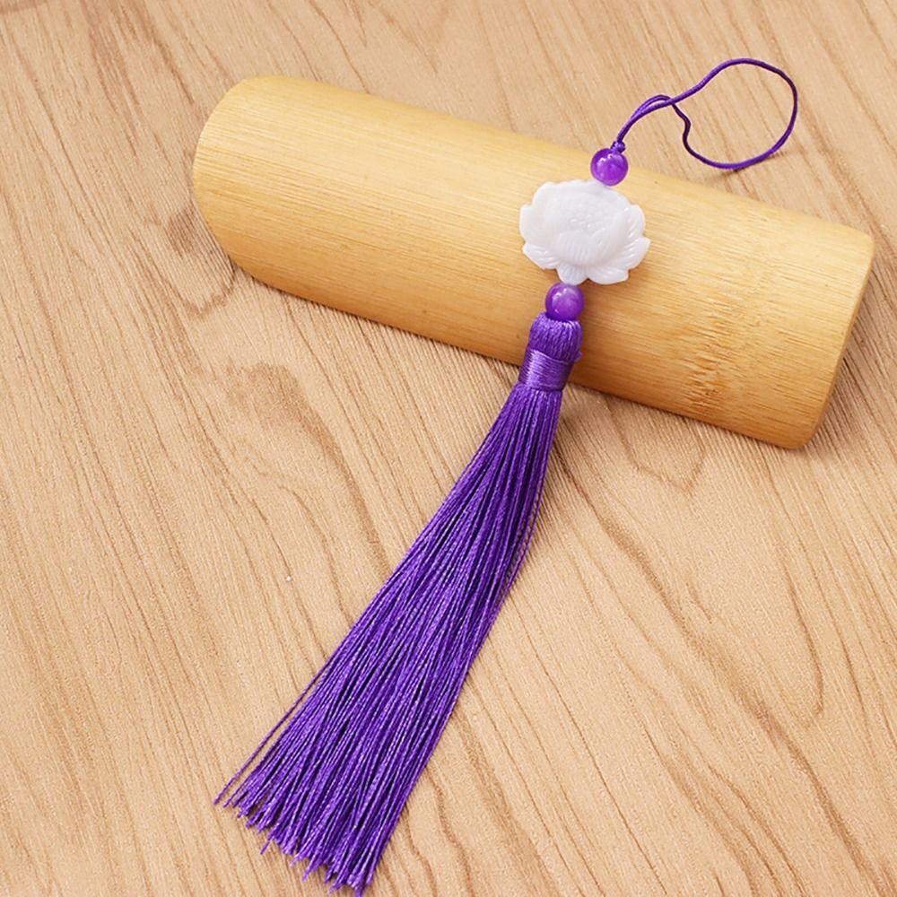 1 шт. в древнем китайском стиле, шелковые кисточки с узлом, кисточки в виде лотоса, кулон с кисточками, нефритовые бусины, кисточка