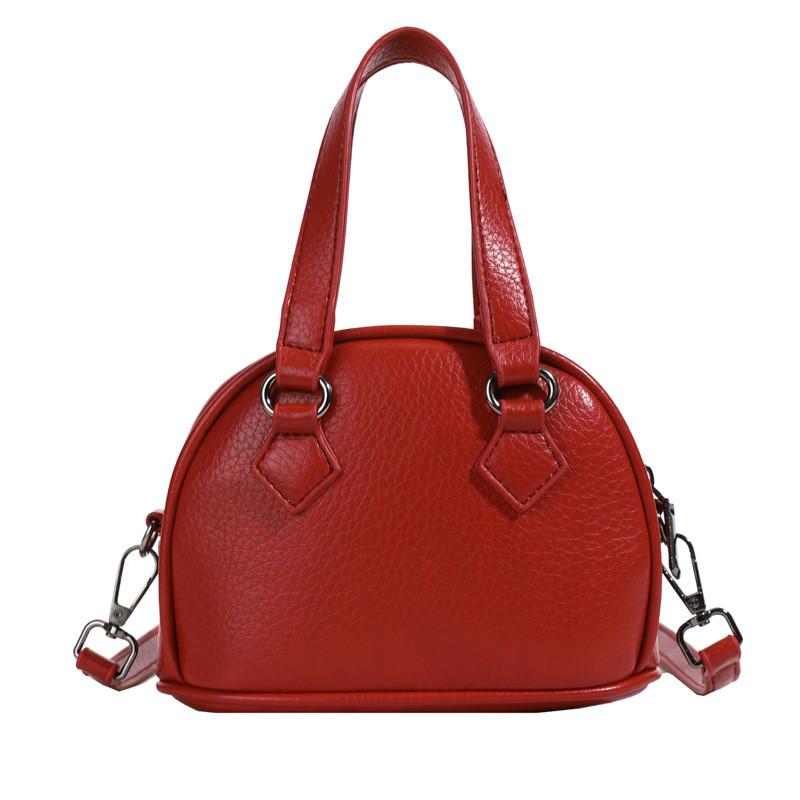Solid Stylish Simple Color Unisex Shoulder Bag Shellshaped Childrens Handbag