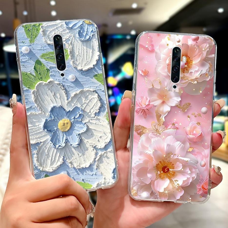 Чехол для Oppo Reno 2 Reno 2F 2Z Стильный Чехол с Рисунком Цветов Мягкий Тонкий Чехол для Телефона Для Oppo Reno2 F Z Reno2F Reno2Z Fundas Coque