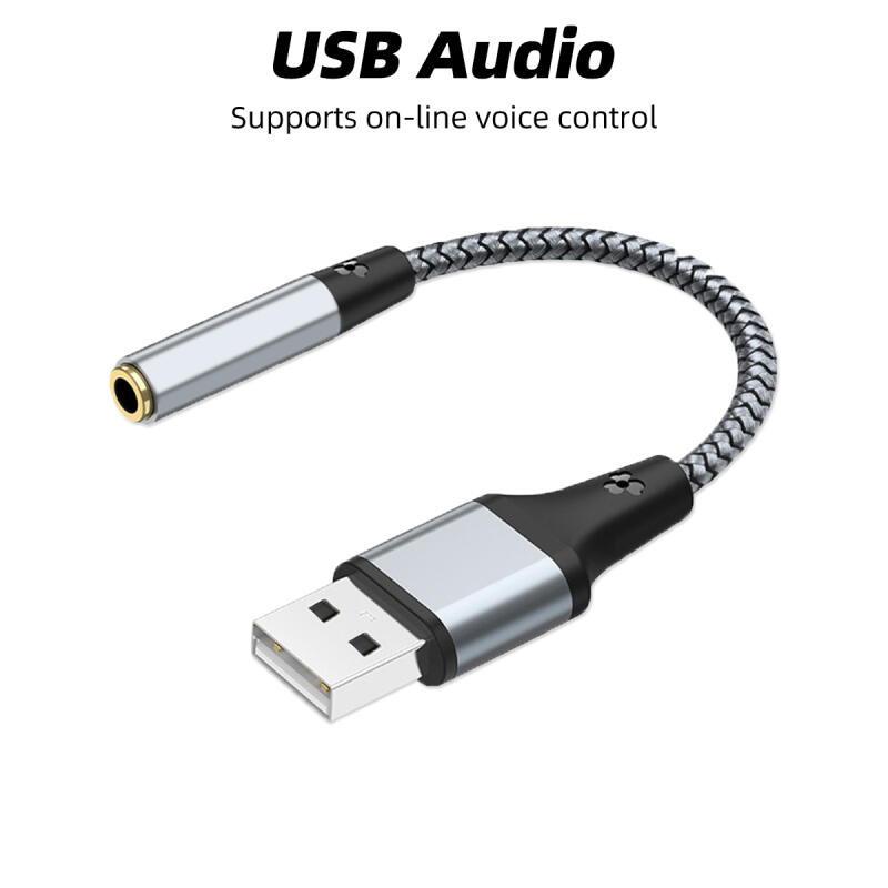 HdoorLink Аудио-адаптер с разъемом USB на 3,5 мм для настольных компьютеров и ноутбуков, внешняя звуковая карта, микрофон, аудиоадаптер