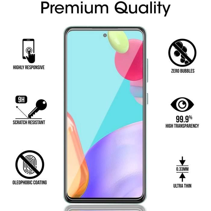 Coque pour Samsung A52 5G/A52,Coque Samsung A52 5G/A52 Transparente+2Pack Verre Trempé Film Protection écran,Souple TPU Silicone