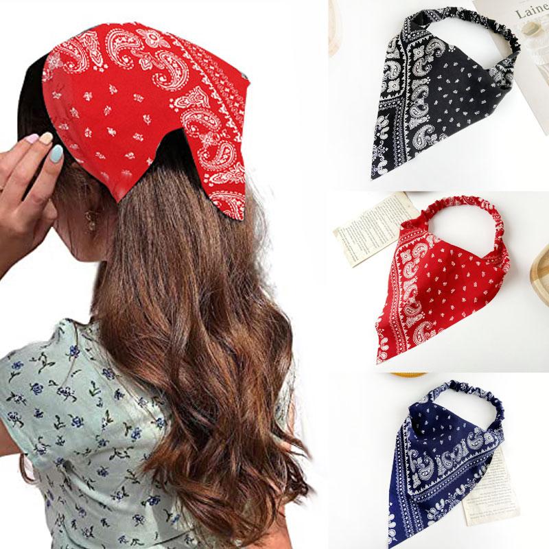 Triangle Bandanas Bandana Print Twisted Headband Hairband Hair Wrap Turban Headwrap Paisley Headwear