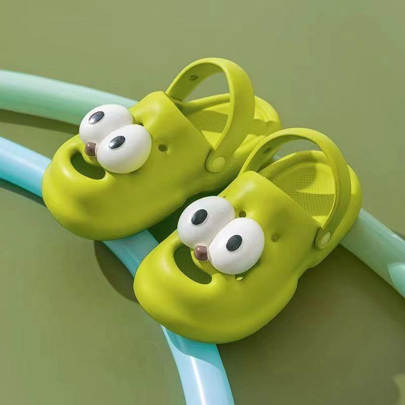 Cute Large Eye Dog Slippers Adorable Women's Summer Beach Sandals Casual Design