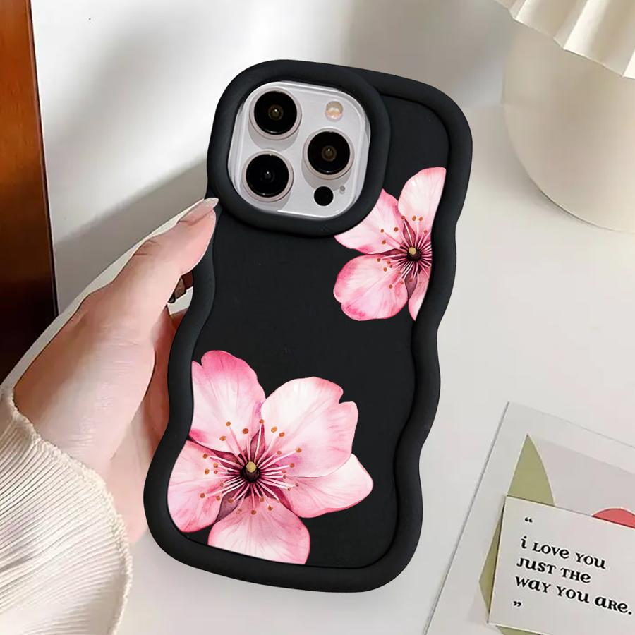 Розовый Цветок Мягкий Чехол для Телефона для iPhone 17 Air 12 13 11 14 XR 15 Plus 16 Pro Max 8