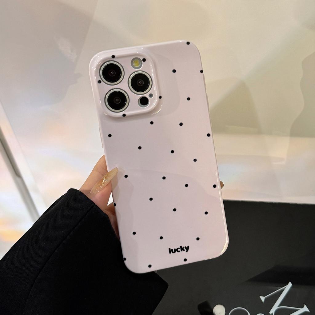 Simple Polka Dot Suitable for Iphone15pro Max Phone Case Apple 14 Film Soft 13 All Inclusive 16 Personalized