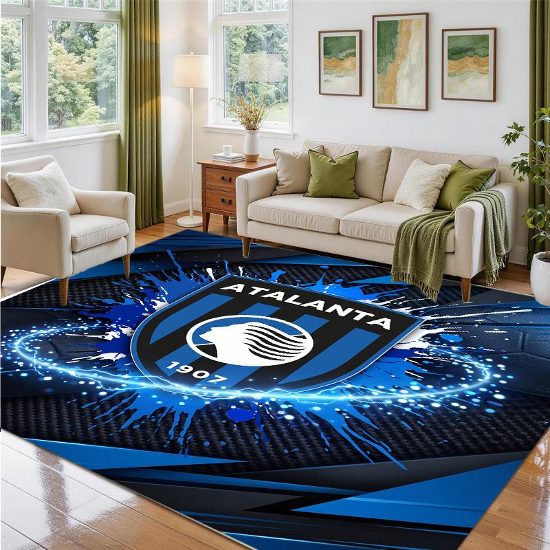 Atalanta FC Design Crystal Velvet Rug Soft Decorative Mat for Bedroom Entrance