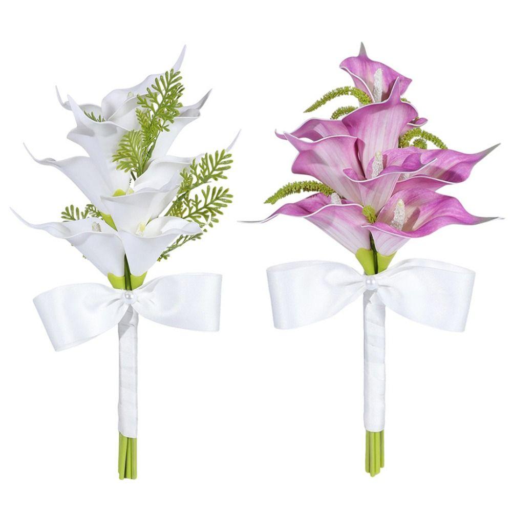 Handheld Bridal Bouquet Elegant Wedding Hold Flower Calla Flower Bouquet  Home Decor