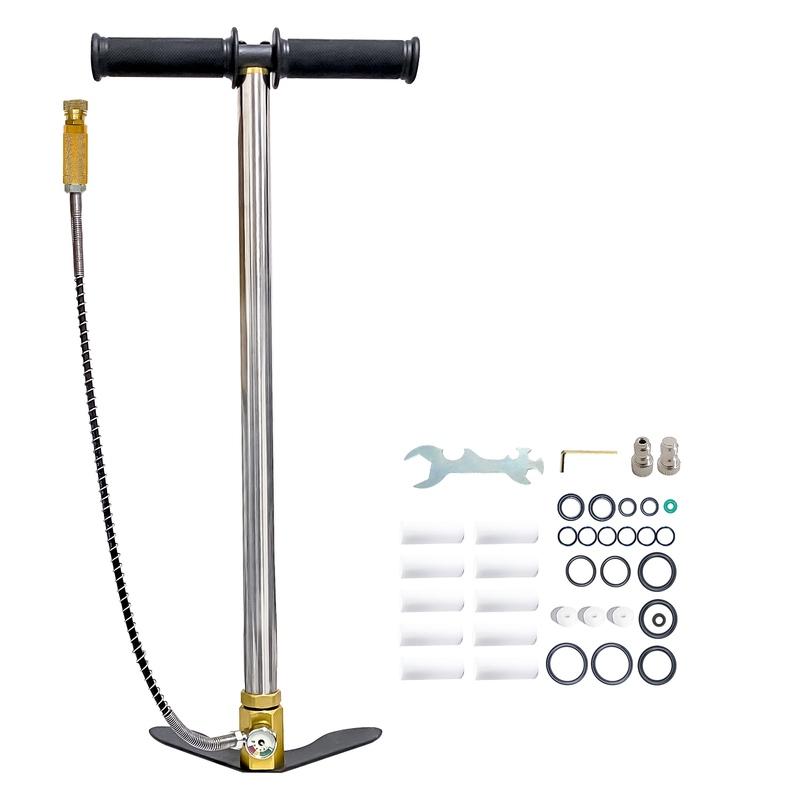 NUOGE Hand Pump 3-Stage 30mpa 4500Psi High Pressure Operated HPA Tank Hunting Car Bicycle