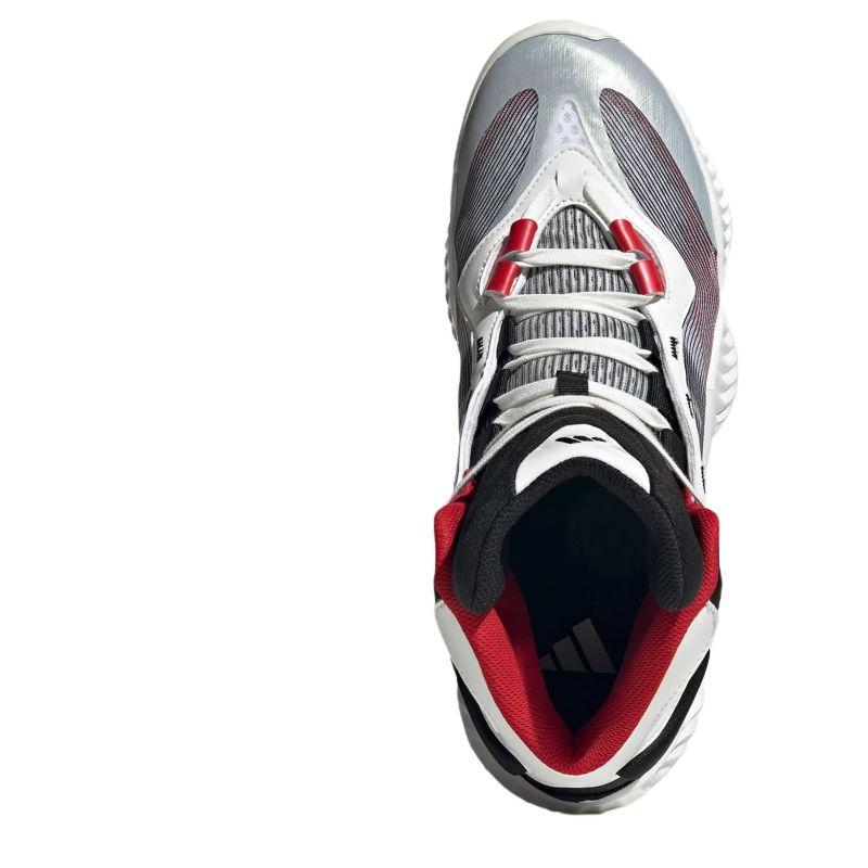 Adidas Амортизирующие Износостойкие Баскетбольные Кроссовки Средней Высоты Унисекс Белые Красные Кроссовки JH8078