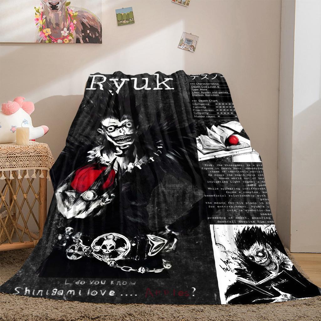 Постер Death Note Универсальное всесезонное туристическое одеяло Компактное Подходит для офисного сна и кемпинга на природе LXRa28