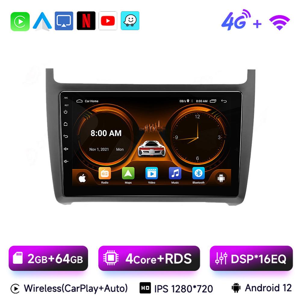 JIUYIN 9-дюймовый Android 13 автомобильный радиоприемник для Volkswagen VW POLO 5 Sedan 2008 - 2025 Carplay Multimidia видеоплеер головное устройство