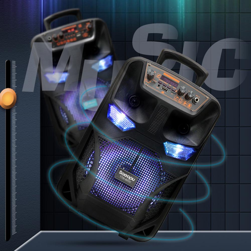 TTD-8250 Беспроводная портативная колонка Bluetooth 5.0 с микрофоном и пультом дистанционного управления, сабвуфер, стерео, громкая колонка, поддержка FM-радио