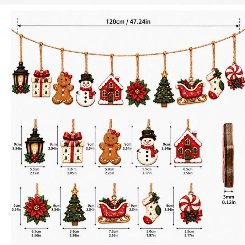 Wooden Christmas Ornaments, Christmas Tree Ornaments, Christmas Decorations, Holiday Scene Decorations