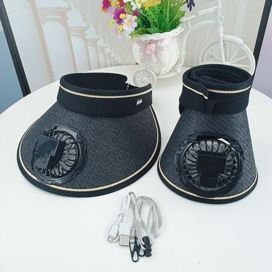 Веерная шляпа с широкими полями, дизайнерская повязка на голову, мужская и женская складная шляпа от солнца, перезаряжаемая вращающаяся на 360 градусов веер, пустой цилиндр