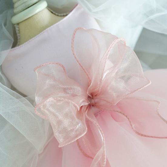 Платье для домашних животных, кружевное шитье, большой бант, застежка без рукавов, лента из органзы, свадебное платье для собак, одежда для щенков, товары для домашних животных