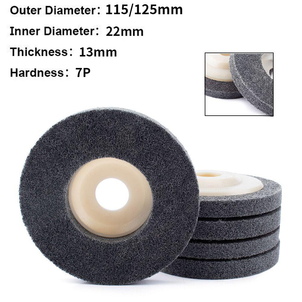 115mm 125mm Nylon Fiber Polishing Wheel Abrasive Sanding Disc for Angle Grinder Metal Woodworking Glass Cleaning Abrasive Tool