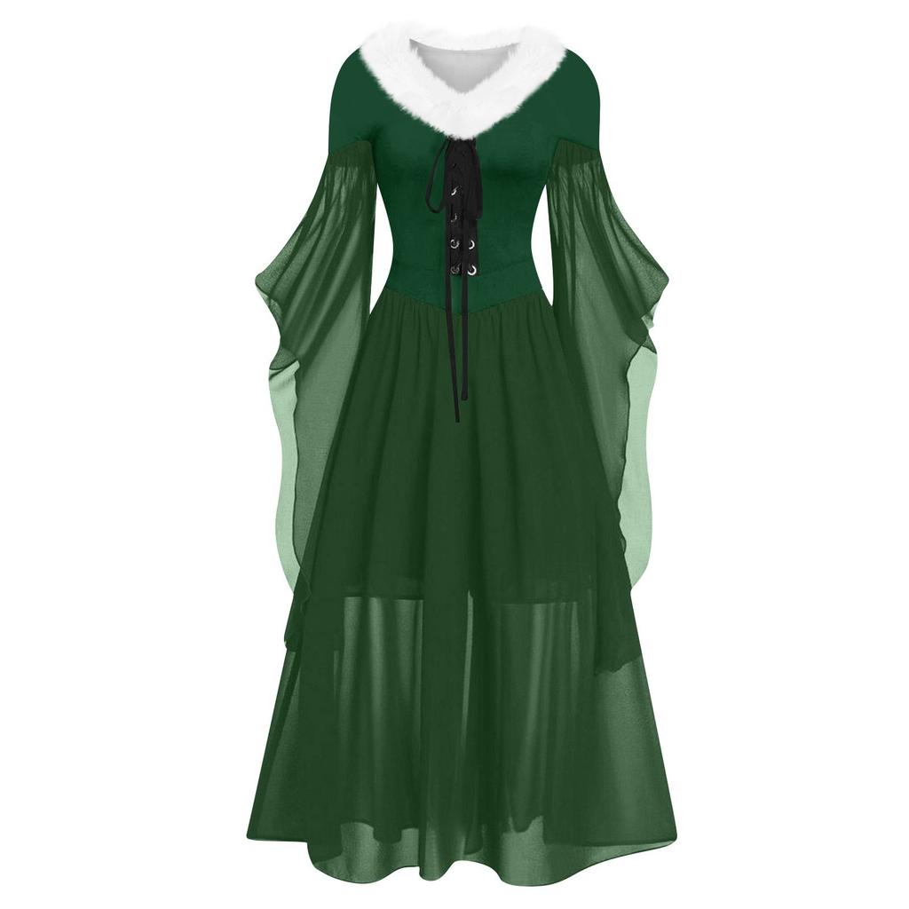 Женское повседневное платье больших размеров с открытыми плечами, однотонное шифоновое платье с рукавами-бабочками в готическом стиле