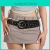 Style Punk Fashion Rivet Leather Belt Waist Accessory With Metal Pin Buckle