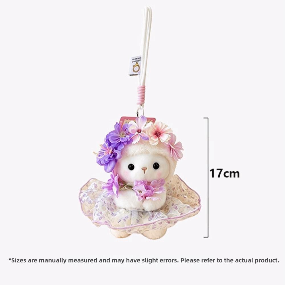 Soft Sheep Doll Keychain Plush Backpack Pendant Ornament Cute Bag Hanging Decor Bag