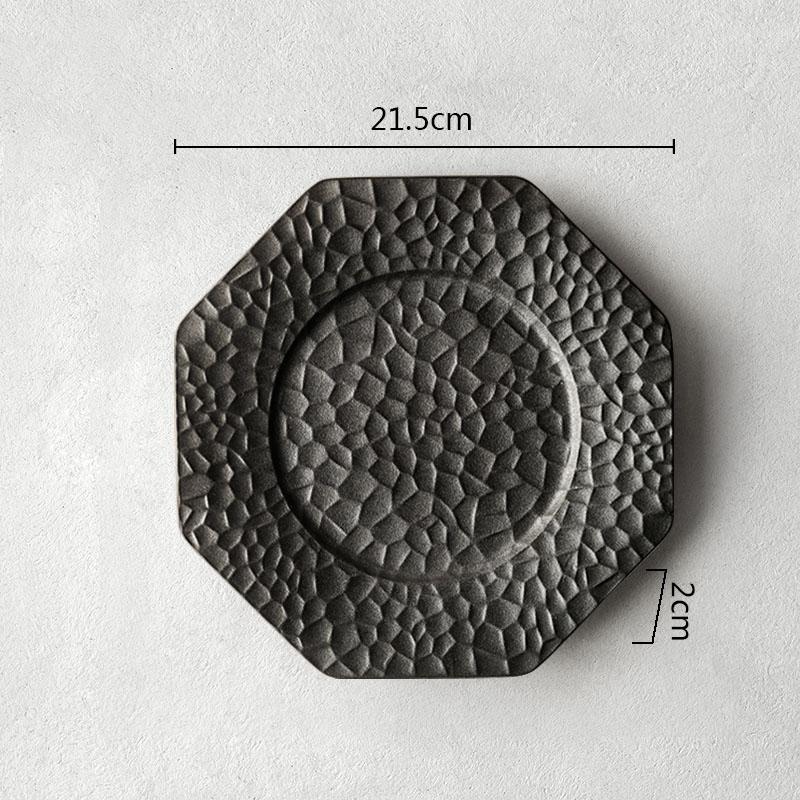 Ceramic Dinner Plate Restaurant Irregular Texture Flat Plate Steak Plate Pasta Plates Dessert Plates Snack Plates Home Tableware