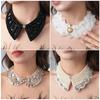 Pearl Beaded Lace Trim Collar Ribbons Women Necklace Wedding Jewelry For Clothes Dress Beads  Collar Wedding Jewelry