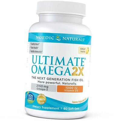 Рыбий жир с Витамином Д3, Ultimate Omega 2X with Vitamin D3, 60гелкапс Лимон (67352032)