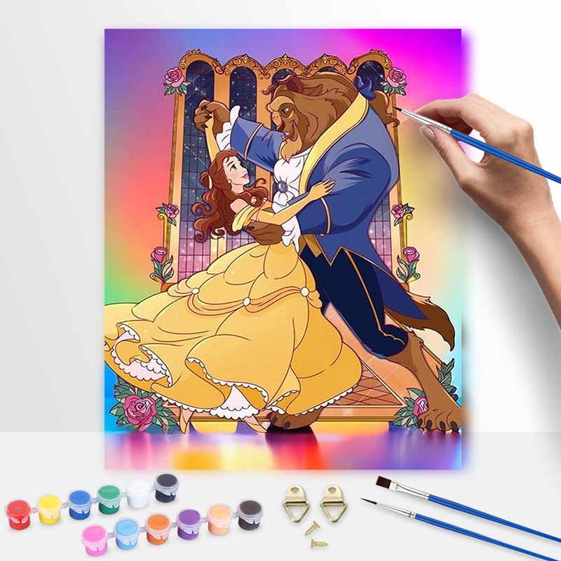 Disney Красавица и Чудовище цифровой набор для масляной живописи DIY ручная работа домашний декор подарок