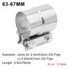 Exhaust Butt Joint Band Clamp 304 Stainless Steel Sleeve Coupler 2" 2.25" 2.5" 2.75" 3" Universal for Muffler Pipe 51 57 63 76mm