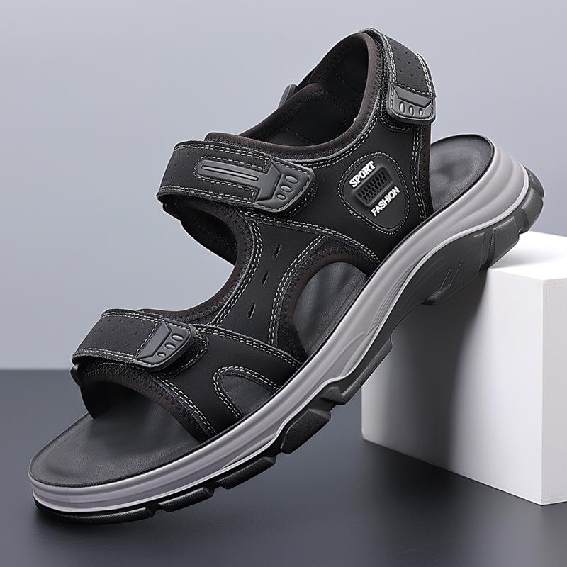 Fashion Genuine Leather Men's Sandals Fashion Summer Outdoor Hiking Trekking Shoes for Men Beach Slippers Breathable Casual Sneakers