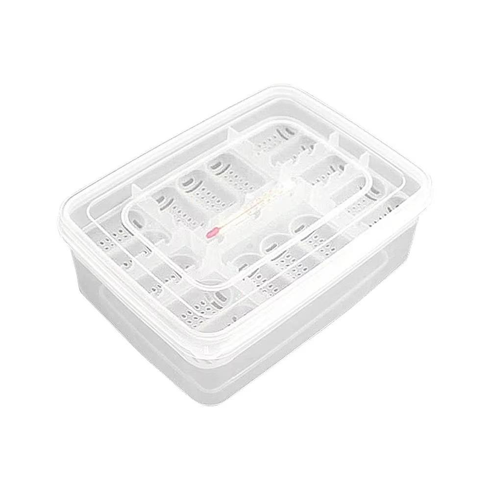 with Thermometer Reptile Hatch Box 16 Grids Crawler Incubation Case  Pet
