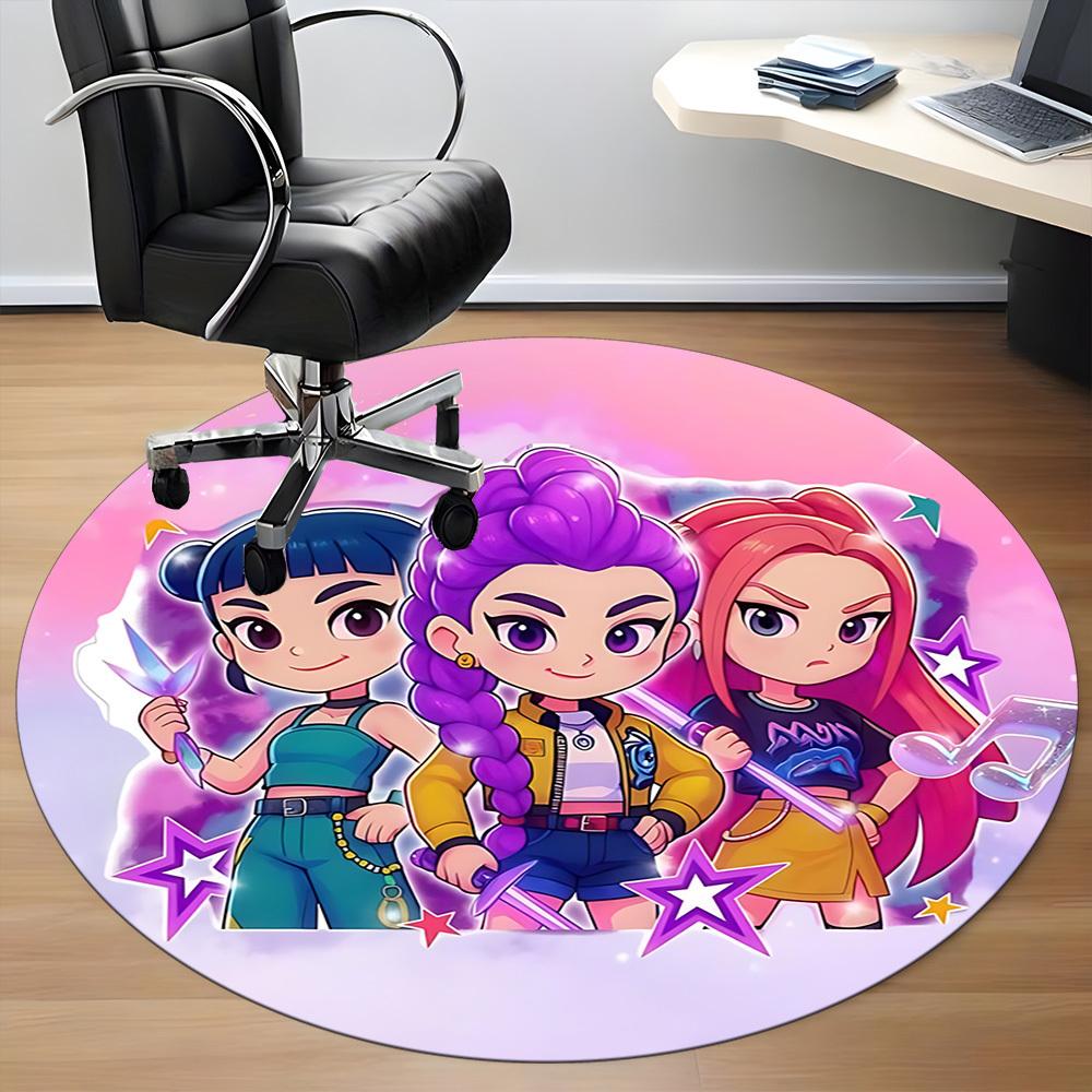 1pc HUntrix, K-pop Chair Carpet for Office Non-Slip, Soft & Comfortable, Carpet for Office, Gaming, Lightweight Round Floor Mat yy251021037