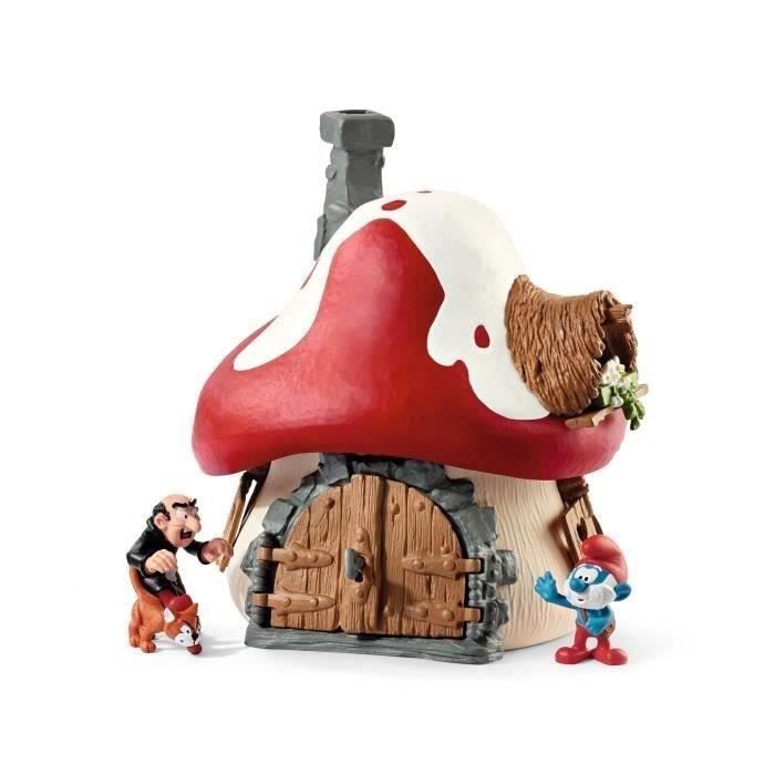 Coffret Maison des Schtroumpfs avec 2 figurines, schleich 20803 Les Schtroumpfs™, 4 pièces, dès 3 ans
