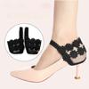 Lace High Heeled Shoes Anti Dropping Artifact Shoelace Buckle Lazy Free Tie Up Shoelace Leather Shoelace Shoes Large Elastic Heel Cover