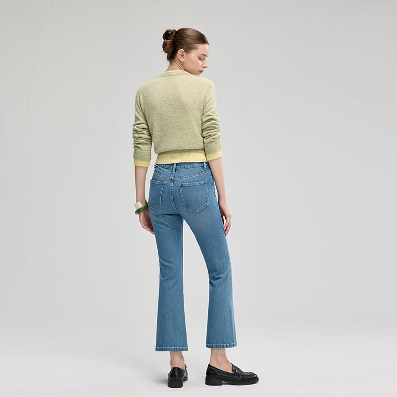 Женские джинсы Fengxun Petite с высокой талией, укороченные клеш в стиле ретро