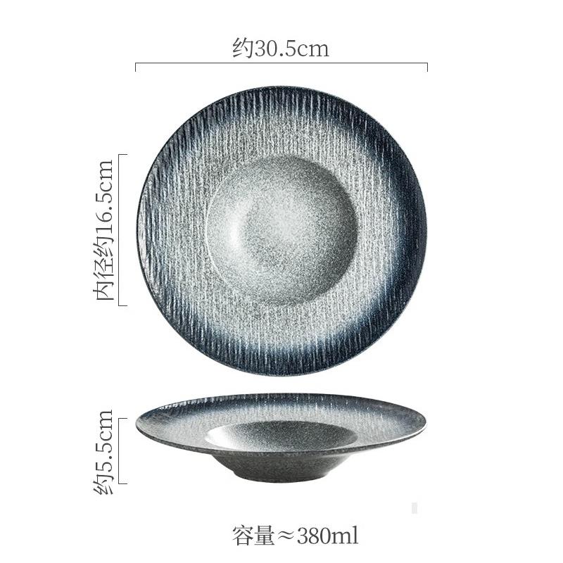 Винтажная керамическая глубокая тарелка Толстая суповая тарелка Тарелка для пасты Салатные тарелки Десертные тарелки Молекулярная кулинария Креативная посуда