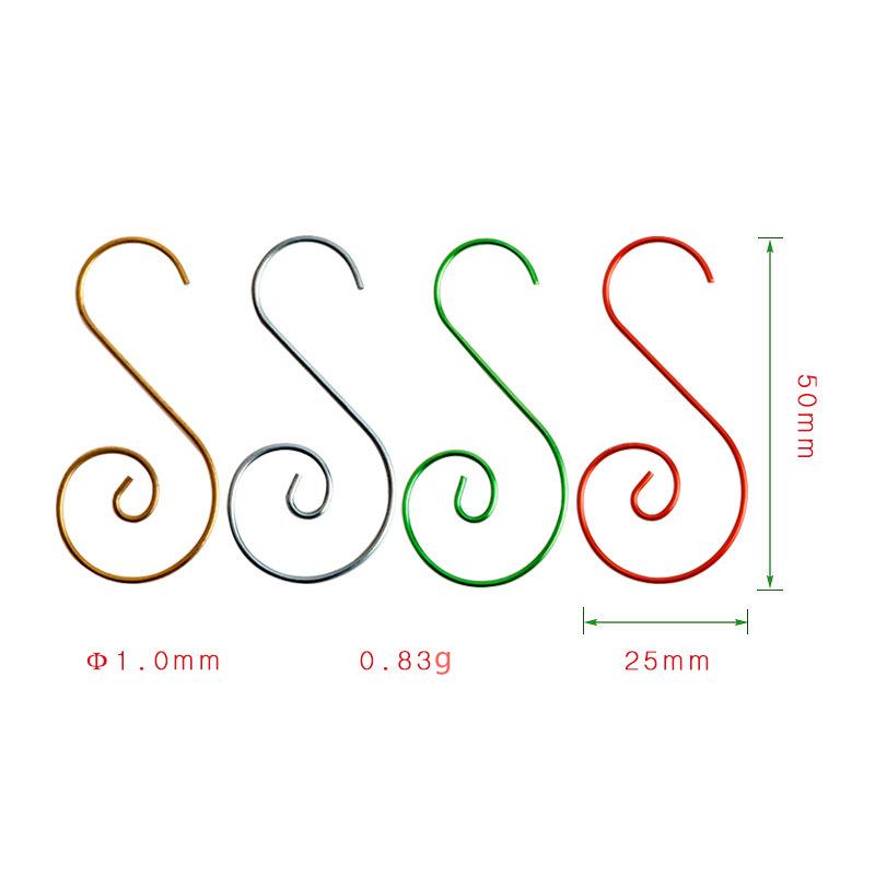 20 шт. S-образный рождественский крючок DIY подвеска для рождественской елки четыре цвета рождественский крючок для кукол новогодний фестиваль украшения аксессуары