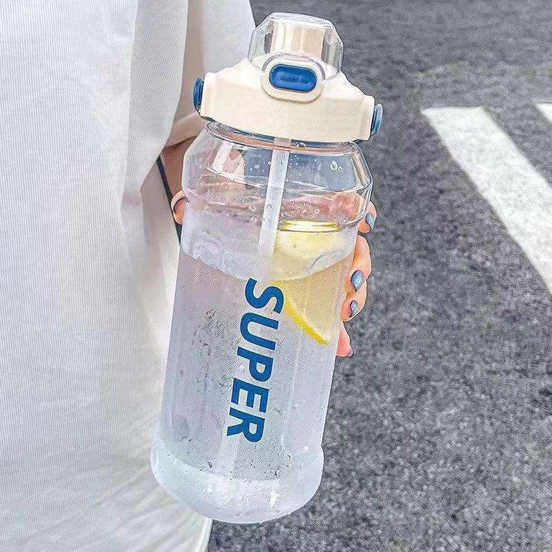 Large Capacity Drop-proof Sports Water Bottle with Straw - Outdoor Fitness & Student Use