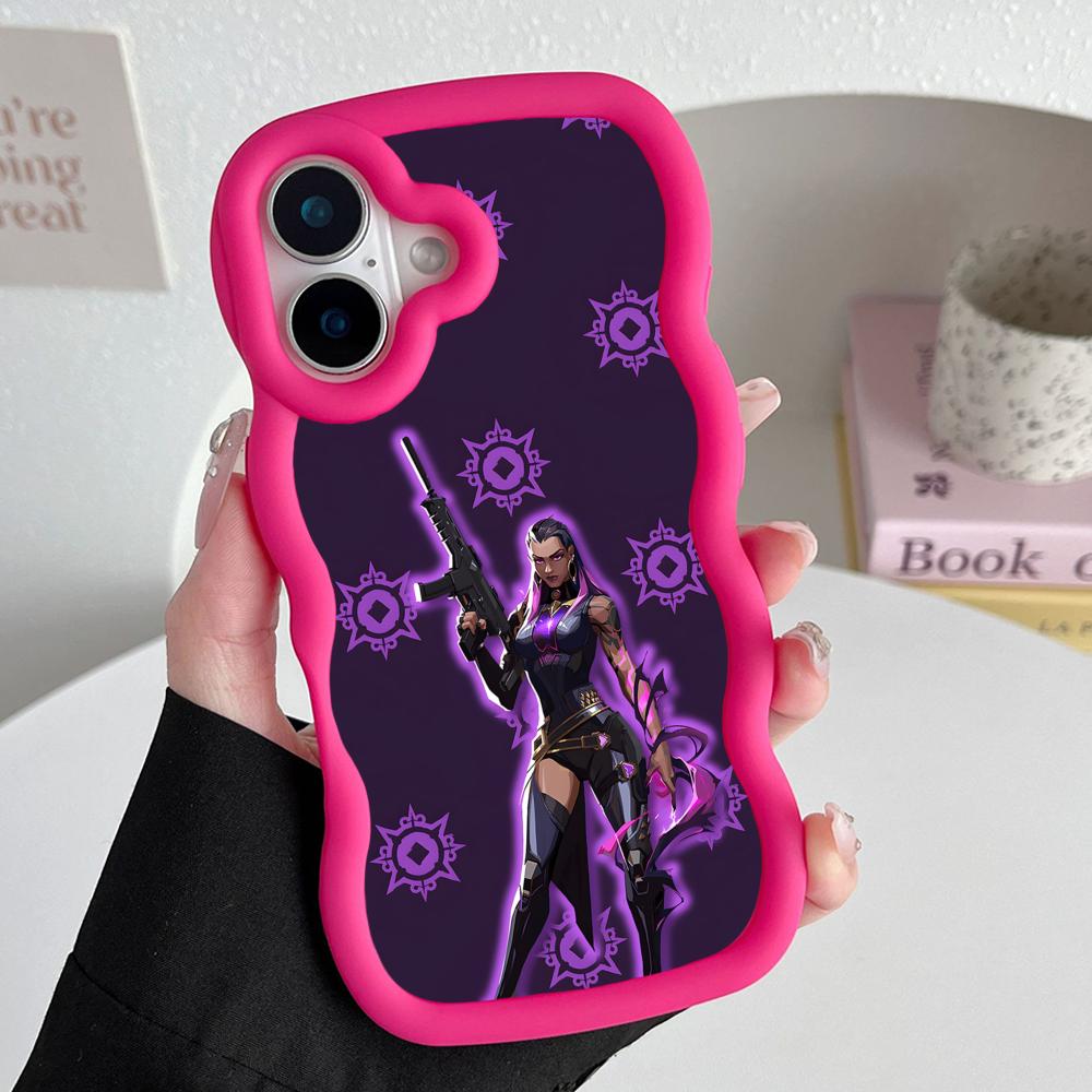 Valo Reyna Phone Case for iPhone 17 16 15 14 13 12 11 Air Pro Max Plus Red Soft TPU Wavy Edge Cover