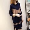 2025 New Korean Plus Velvet Sweater Dress: Slimming, Long Style, Long-Sleeved, Large Size Women's Fashion for Autumn/Winter.