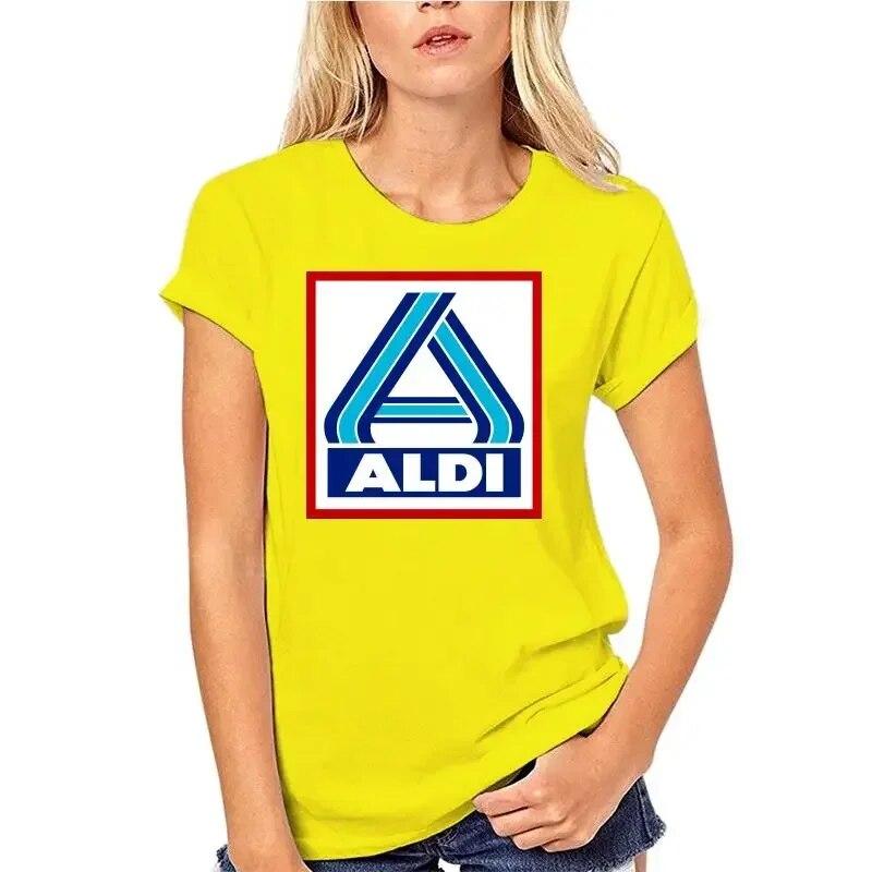 Модная одежда, женская футболка с принтом Aldi, футболка большого размера, одежда унисекс, 100% хлопок, высокое качество, классические футболки с героями мультфильмов