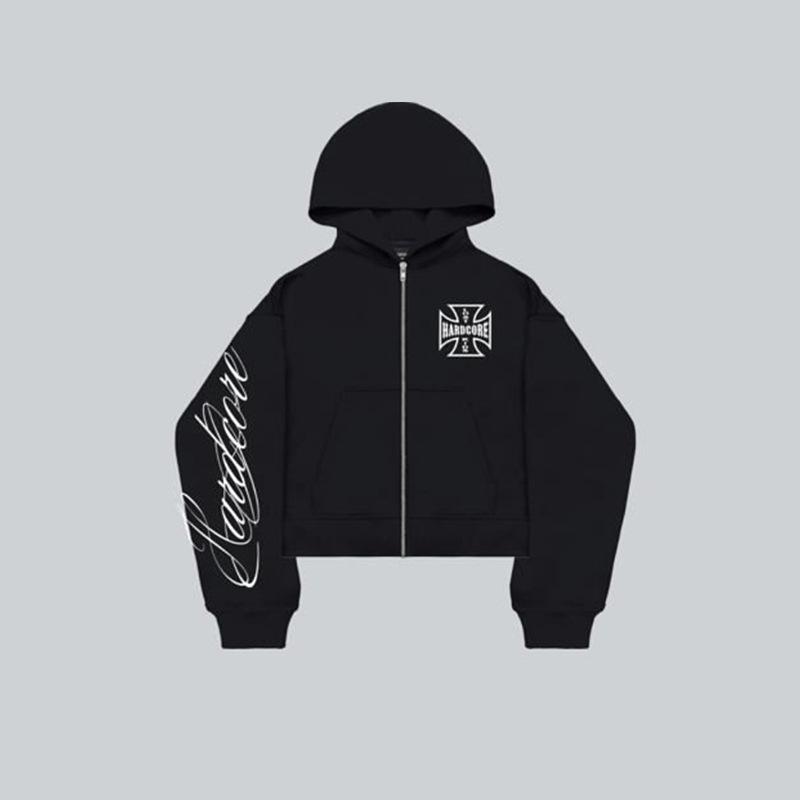 Европейская и американская осенне-зимняя повседневная толстовка свободного кроя с принтом с персонализированным узором