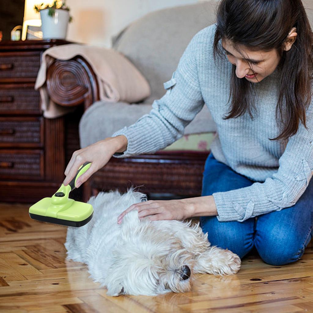 Steel Wire Needle Retractable Brush, Self cleaning Slicker Brush,For Pet Grooming, Easy to Clean, Suitable for Small