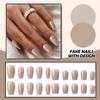 Женские накладные ногти среднего размера с рисунком телесного цвета на акриловых ногтях глянцевые накладные ногти с полным покрытием